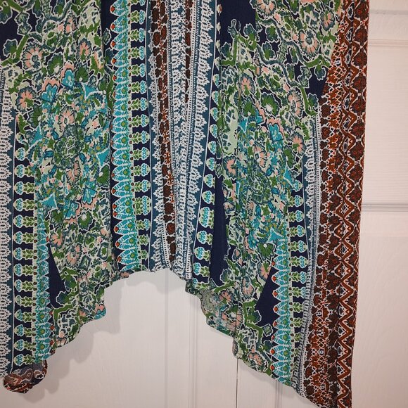 One World 100% Viscose Flowy Lace Accent Summer Dress-Open Back-Size 2x-3X - Picture 6 of 15